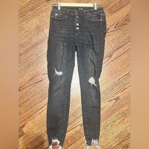Judy Blue Black Distressed Skinny Jeans